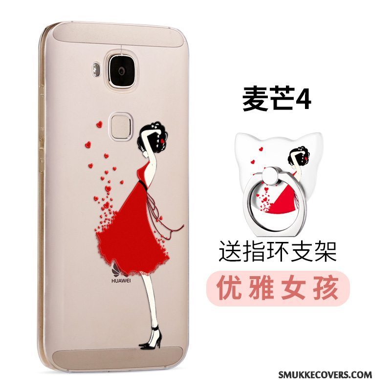 Etui Huawei G7 Plus Beskyttelse Af Personlighed Trend, Cover Huawei G7 Plus Tasker Telefonlyserød