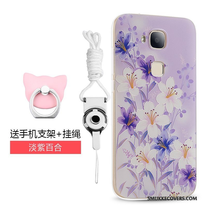 Etui Huawei G7 Plus Beskyttelse Lyserød Hængende Ornamenter, Cover Huawei G7 Plus Silikone Trend Telefon