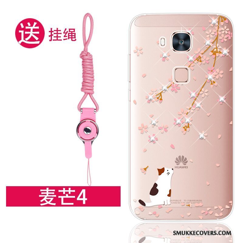 Etui Huawei G7 Plus Beskyttelse Telefonlyserød, Cover Huawei G7 Plus Strass Anti-fald Trend