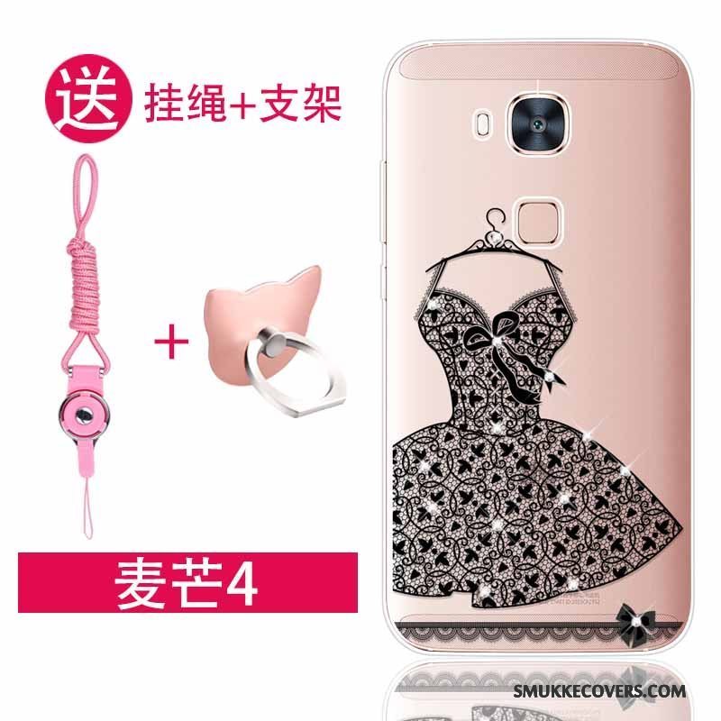 Etui Huawei G7 Plus Beskyttelse Telefonlyserød, Cover Huawei G7 Plus Strass Anti-fald Trend