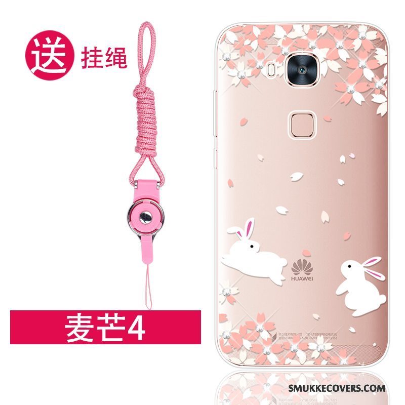 Etui Huawei G7 Plus Beskyttelse Telefonlyserød, Cover Huawei G7 Plus Strass Anti-fald Trend