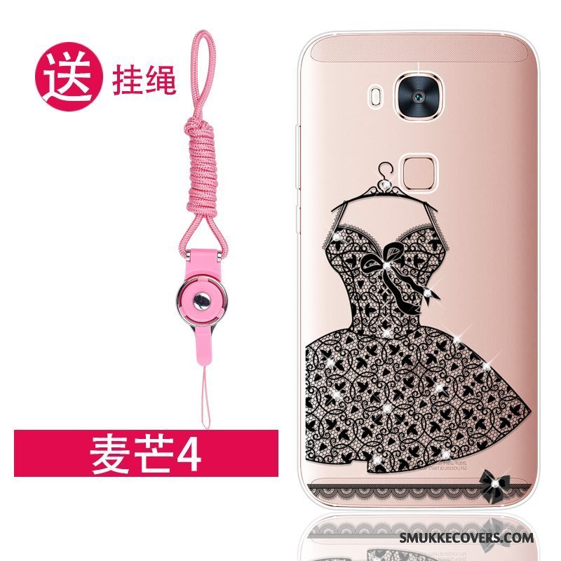 Etui Huawei G7 Plus Beskyttelse Telefonlyserød, Cover Huawei G7 Plus Strass Anti-fald Trend