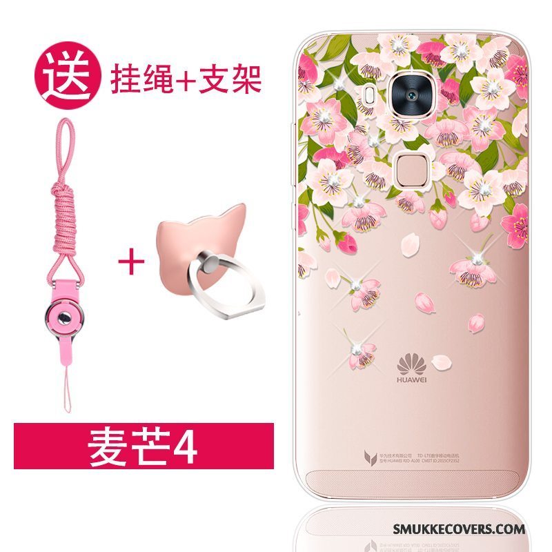 Etui Huawei G7 Plus Beskyttelse Telefonlyserød, Cover Huawei G7 Plus Strass Anti-fald Trend