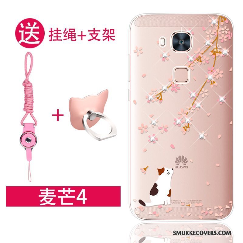 Etui Huawei G7 Plus Beskyttelse Telefonlyserød, Cover Huawei G7 Plus Strass Anti-fald Trend