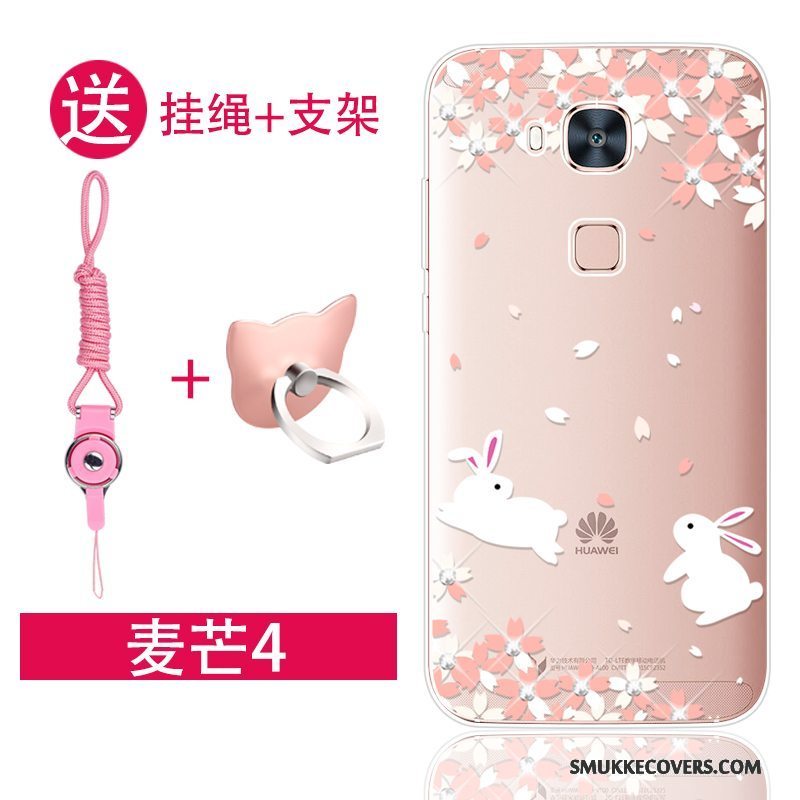 Etui Huawei G7 Plus Beskyttelse Telefonlyserød, Cover Huawei G7 Plus Strass Anti-fald Trend