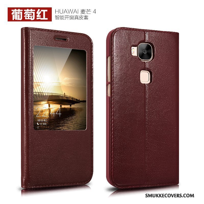 Etui Huawei G7 Plus Beskyttelse Telefonsort, Cover Huawei G7 Plus Læder