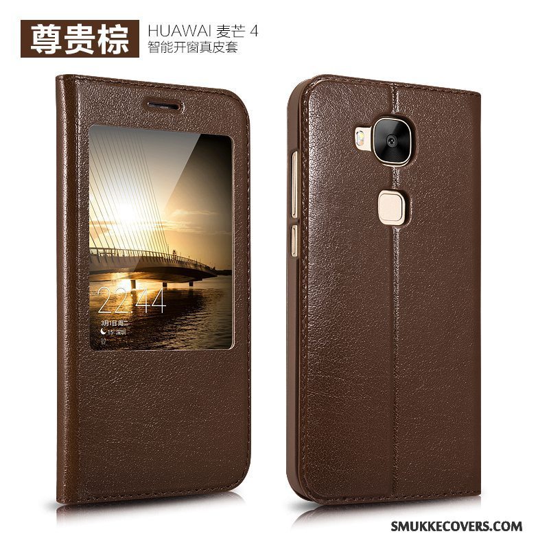 Etui Huawei G7 Plus Beskyttelse Telefonsort, Cover Huawei G7 Plus Læder