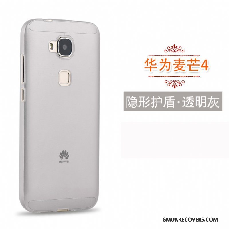 Etui Huawei G7 Plus Blød Gennemsigtig Høj, Cover Huawei G7 Plus Beskyttelse Guld Tynd