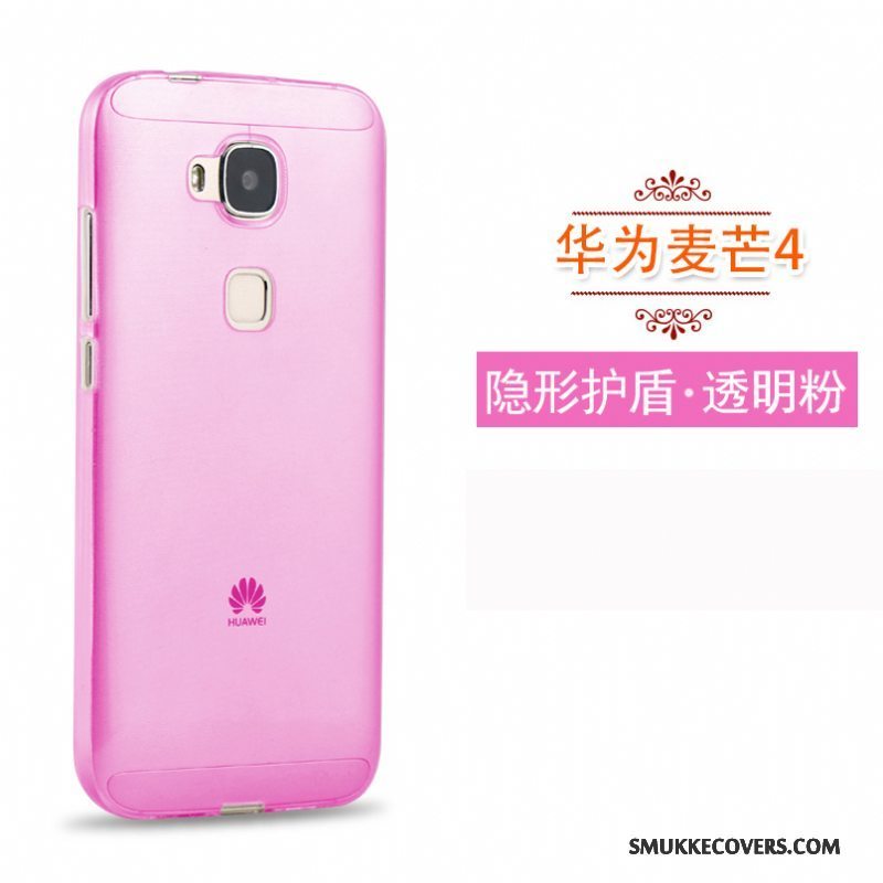 Etui Huawei G7 Plus Blød Gennemsigtig Høj, Cover Huawei G7 Plus Beskyttelse Guld Tynd