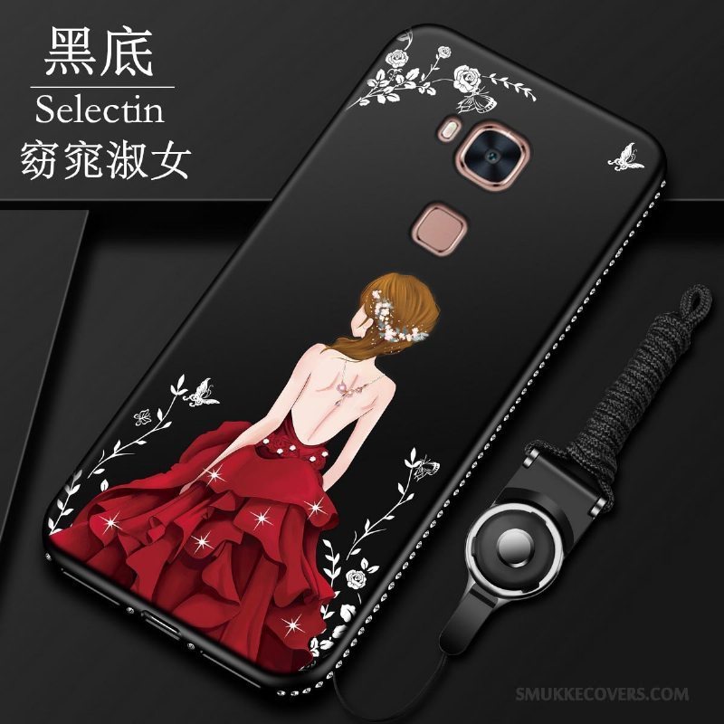Etui Huawei G7 Plus Blød Nubuck Telefon, Cover Huawei G7 Plus Beskyttelse Rød Anti-fald