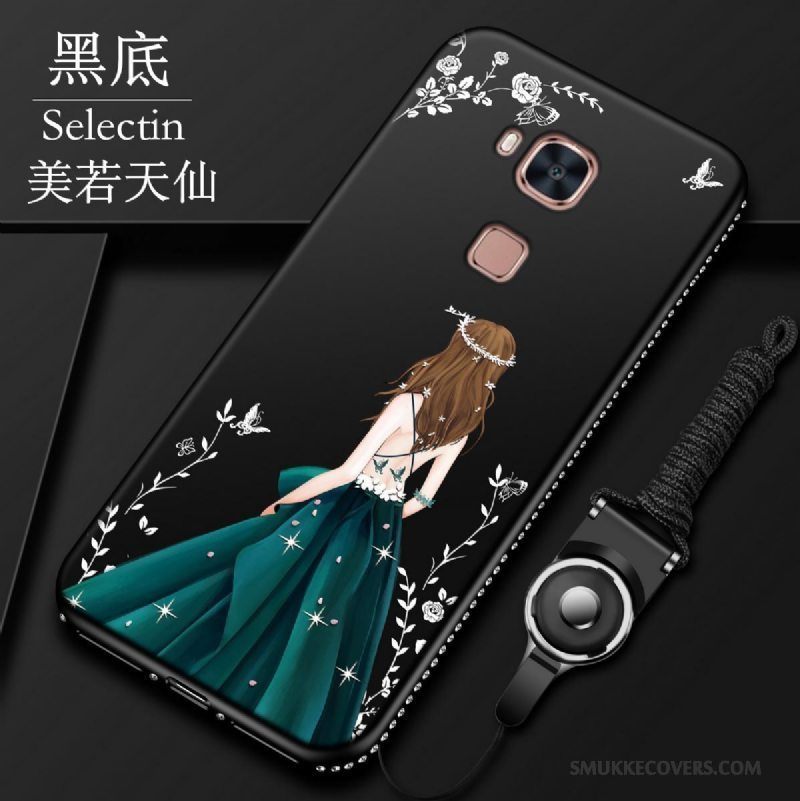 Etui Huawei G7 Plus Blød Nubuck Telefon, Cover Huawei G7 Plus Beskyttelse Rød Anti-fald