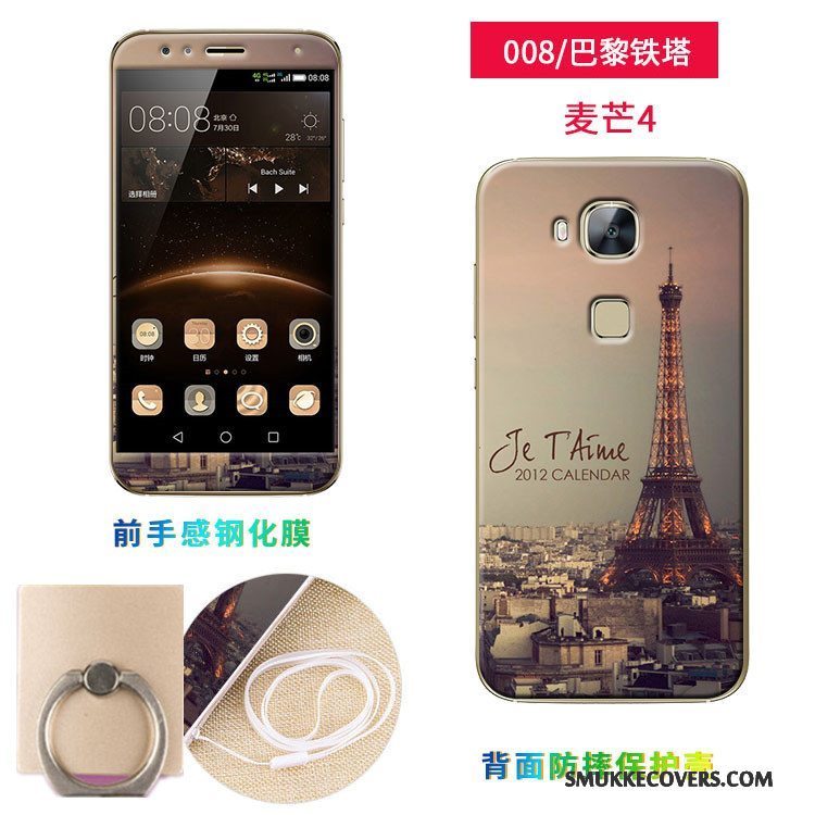 Etui Huawei G7 Plus Blød Skærmbeskyttelse Hærdning, Cover Huawei G7 Plus Silikone Lyserød Telefon