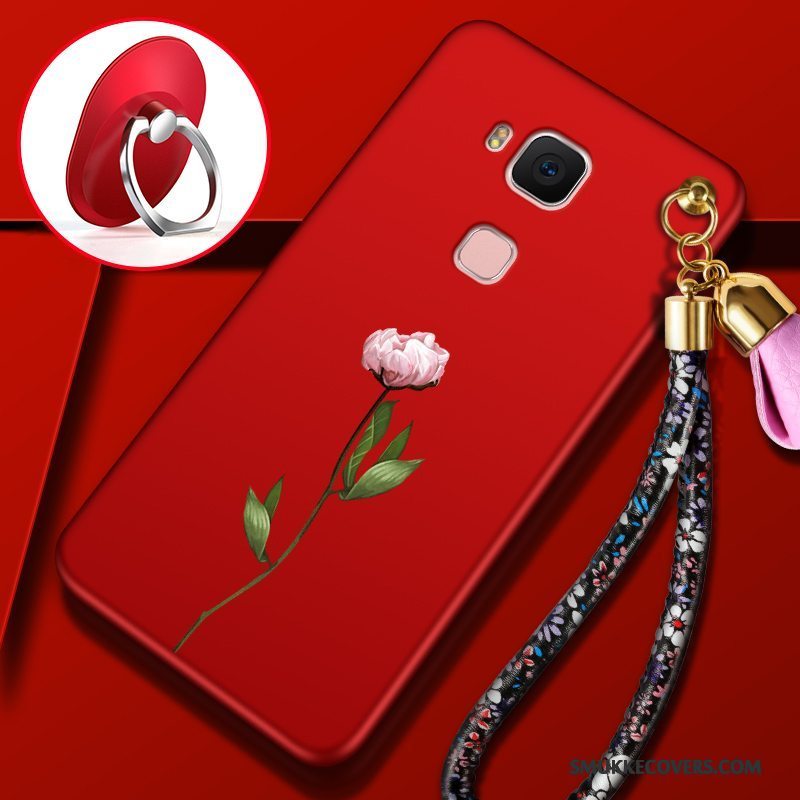 Etui Huawei G7 Plus Blød Telefonnubuck, Cover Huawei G7 Plus Beskyttelse Rød Anti-fald