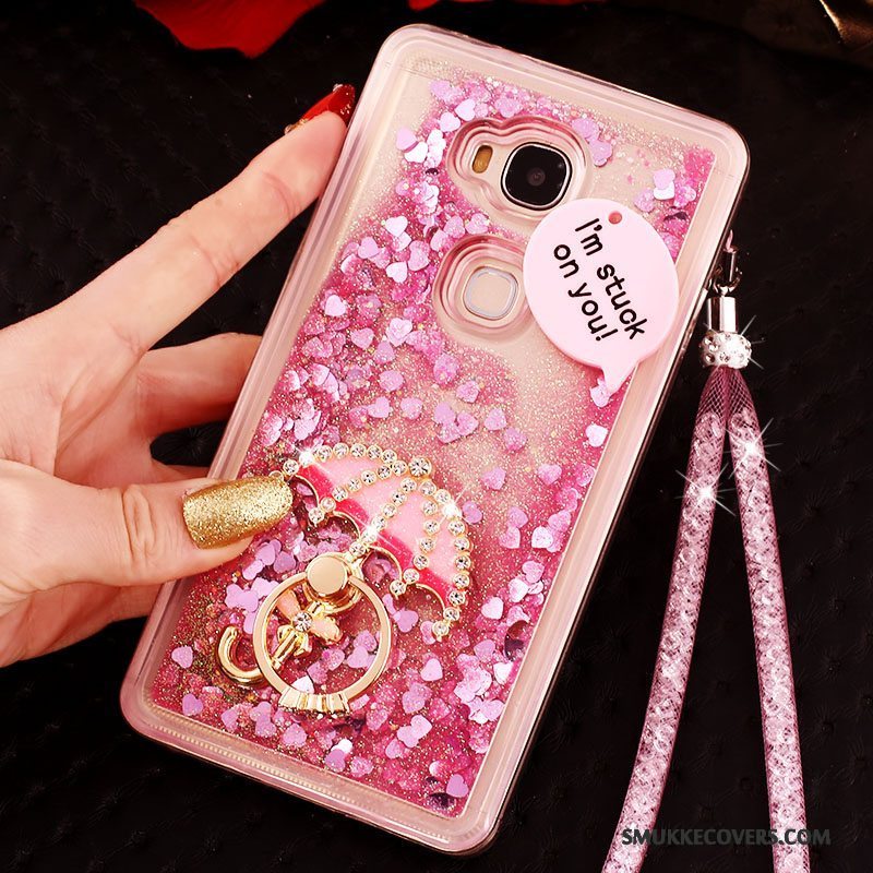 Etui Huawei G7 Plus Cartoon Lilla Smuk, Cover Huawei G7 Plus Silikone Telefonflydende