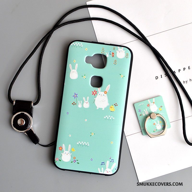 Etui Huawei G7 Plus Cartoon Lyserød Telefon, Cover Huawei G7 Plus Blød Smuk Hængende Ornamenter