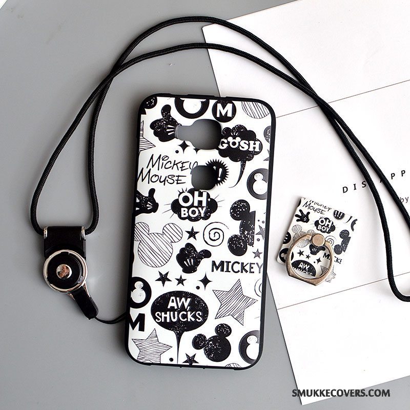 Etui Huawei G7 Plus Cartoon Lyserød Telefon, Cover Huawei G7 Plus Blød Smuk Hængende Ornamenter