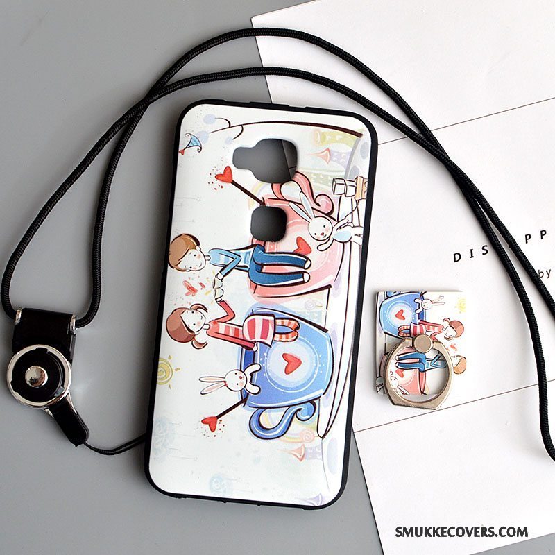 Etui Huawei G7 Plus Cartoon Lyserød Telefon, Cover Huawei G7 Plus Blød Smuk Hængende Ornamenter