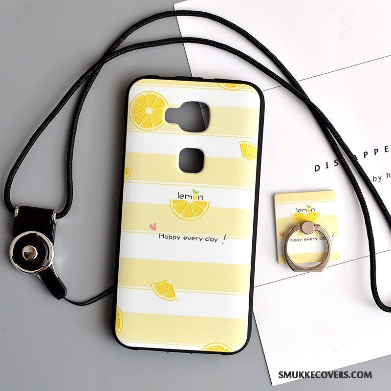 Etui Huawei G7 Plus Cartoon Lyserød Telefon, Cover Huawei G7 Plus Blød Smuk Hængende Ornamenter