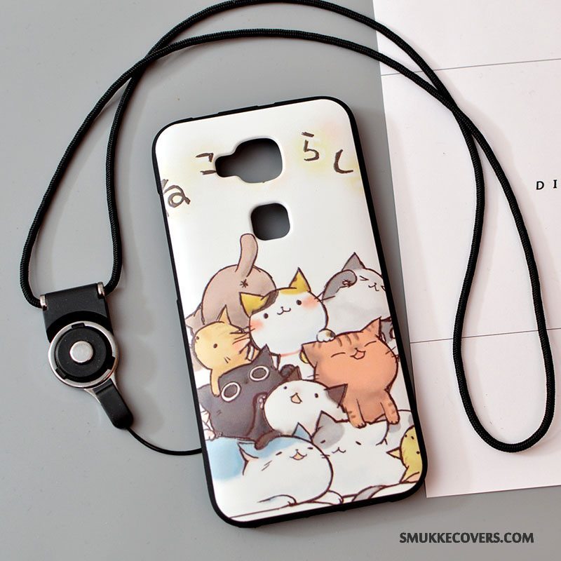 Etui Huawei G7 Plus Cartoon Telefontrend, Cover Huawei G7 Plus Blød Hængende Ornamenter Gul