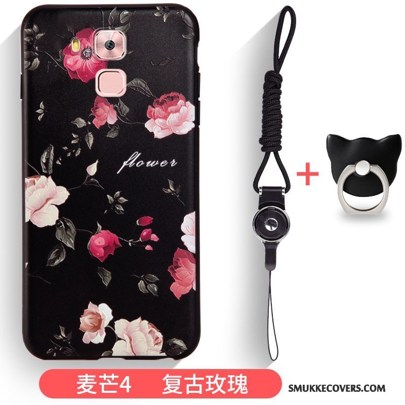 Etui Huawei G7 Plus Kreativ Kunst Sort, Cover Huawei G7 Plus Relief Trend Telefon