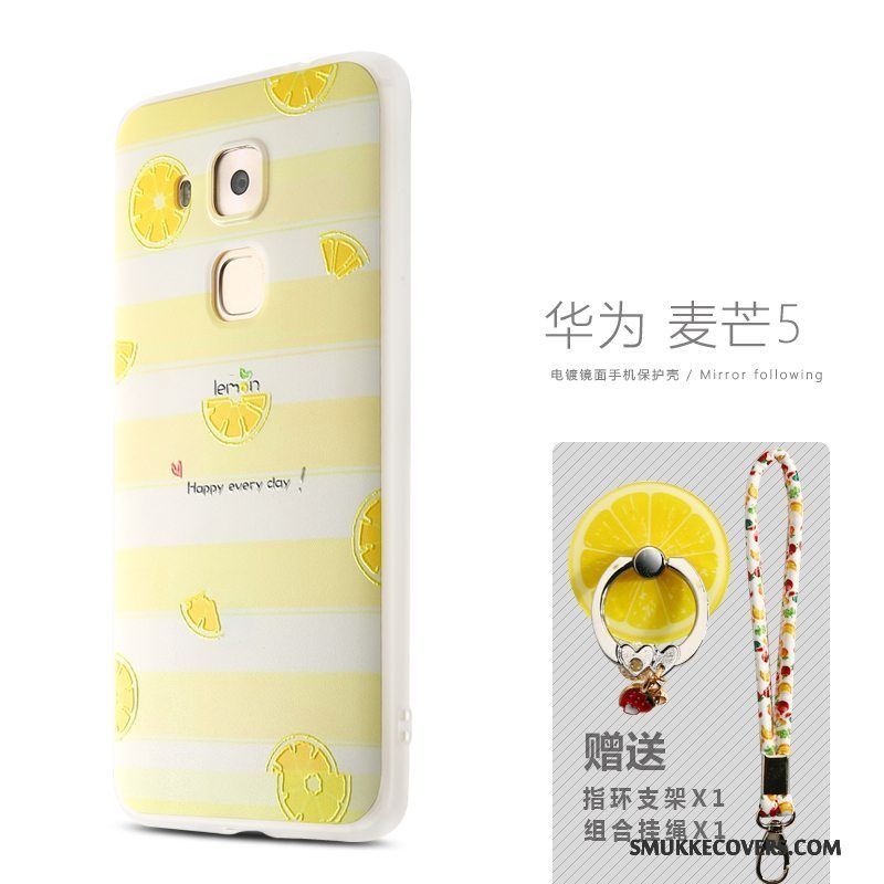 Etui Huawei G7 Plus Kreativ Tynd Lyserød, Cover Huawei G7 Plus Silikone Nubuck Af Personlighed