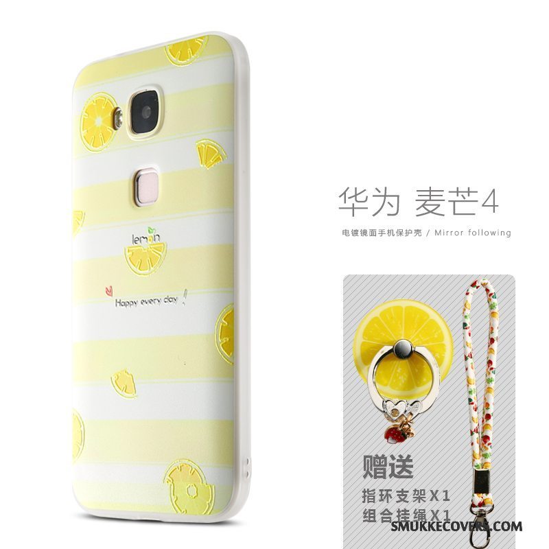 Etui Huawei G7 Plus Kreativ Tynd Lyserød, Cover Huawei G7 Plus Silikone Nubuck Af Personlighed