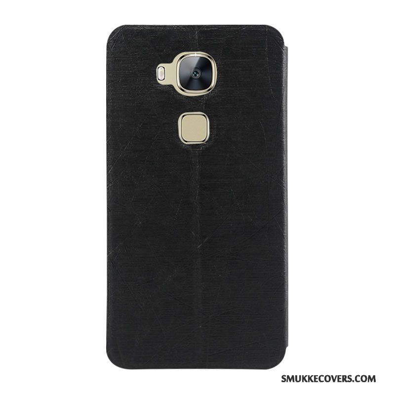 Etui Huawei G7 Plus Læder Guld Farve, Cover Huawei G7 Plus Folio Anti-fald Telefon