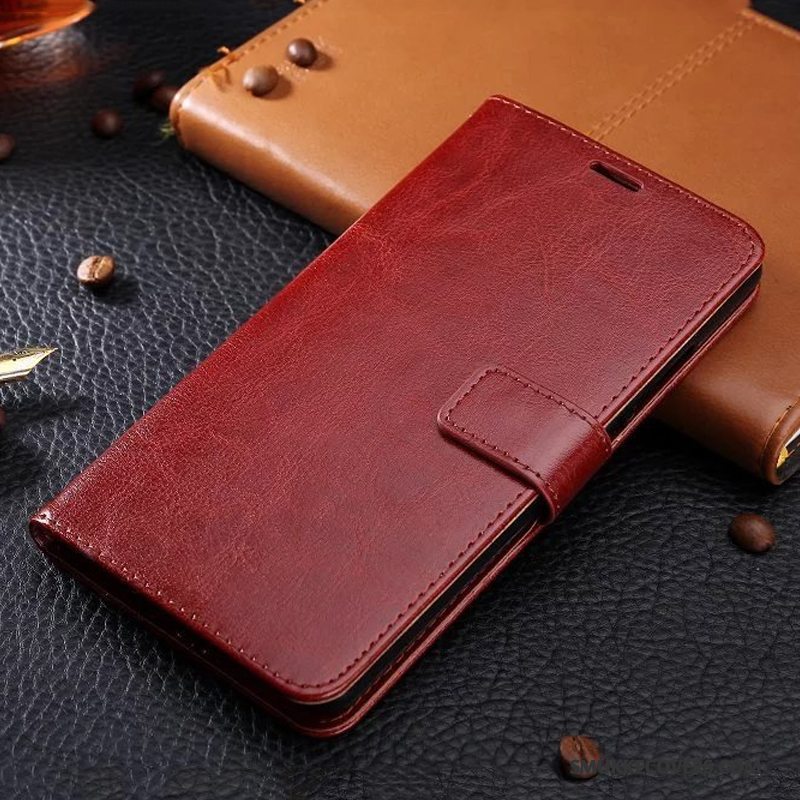 Etui Huawei G7 Plus Læder Rød Business, Cover Huawei G7 Plus Folio Telefonhængende Ornamenter