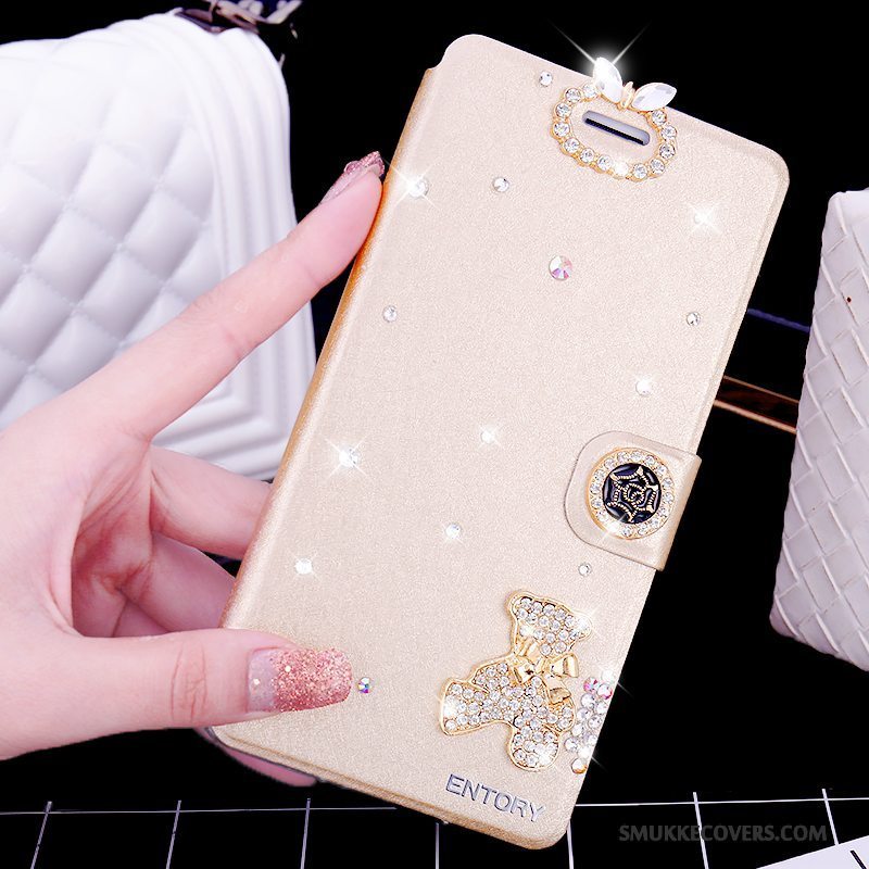 Etui Huawei G7 Plus Læder Telefonlyserød, Cover Huawei G7 Plus Strass