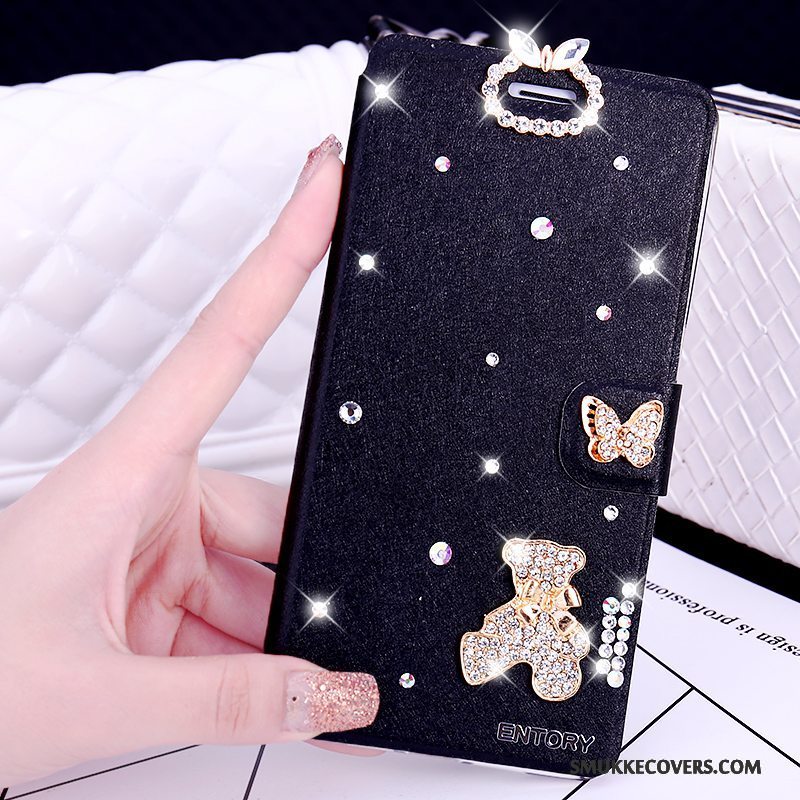 Etui Huawei G7 Plus Læder Telefonlyserød, Cover Huawei G7 Plus Strass