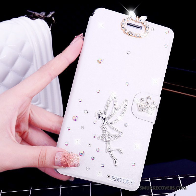 Etui Huawei G7 Plus Læder Telefonlyserød, Cover Huawei G7 Plus Strass