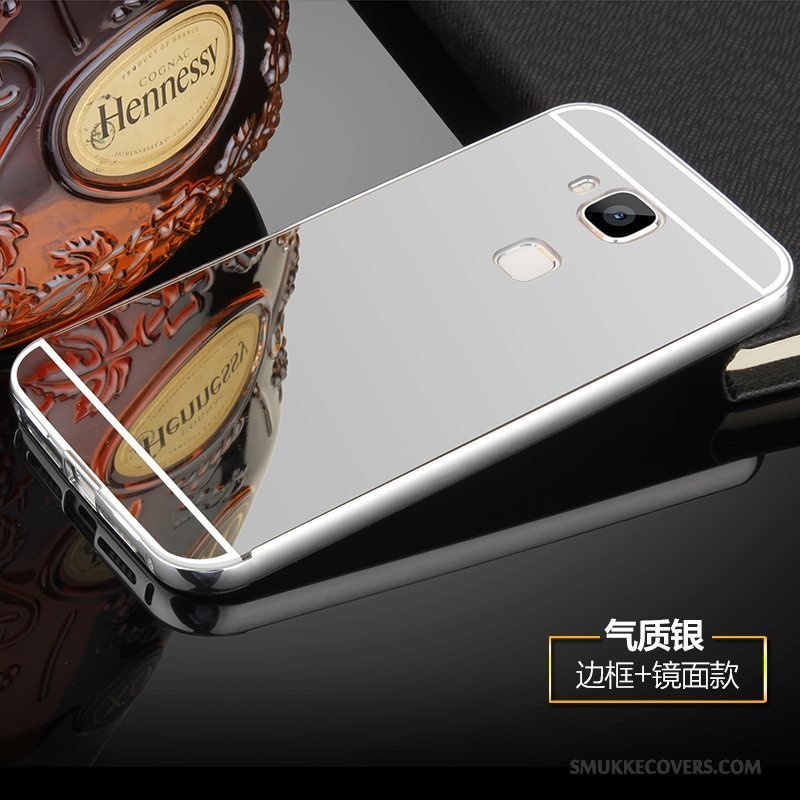 Etui Huawei G7 Plus Metal Bagdæksel Blå, Cover Huawei G7 Plus Beskyttelse Ramme Hård