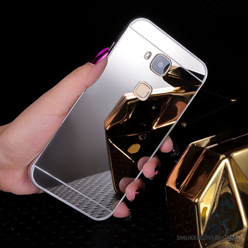 Etui Huawei G7 Plus Metal Lyserød Ramme, Cover Huawei G7 Plus Telefonspejl