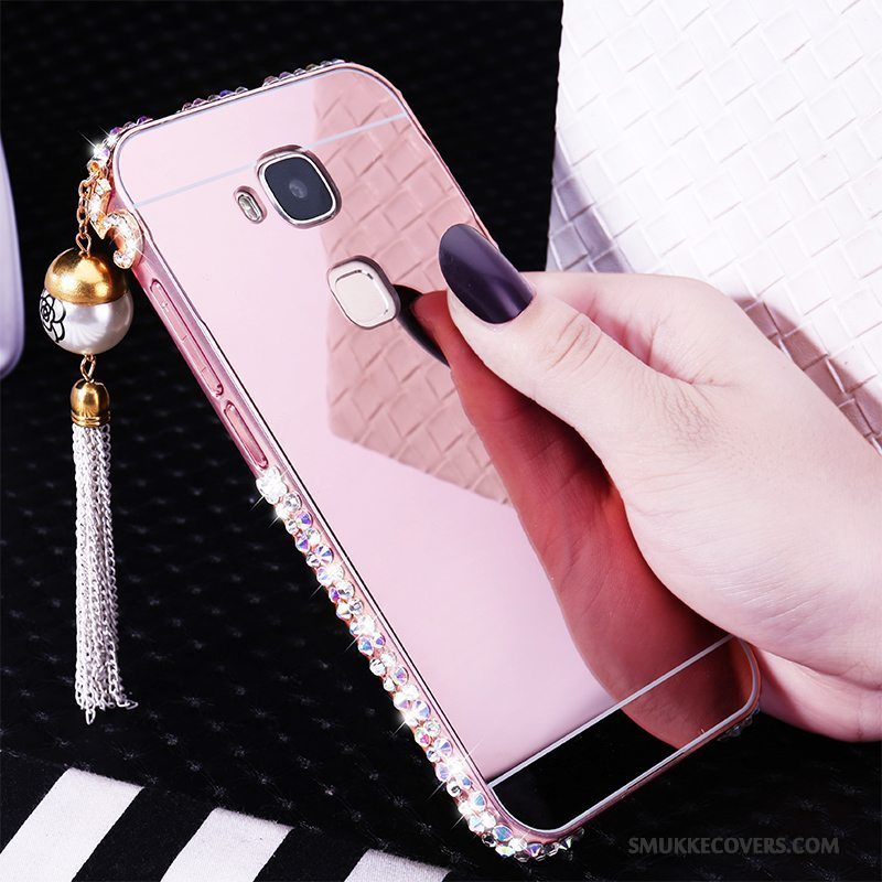 Etui Huawei G7 Plus Metal Ramme Telefon, Cover Huawei G7 Plus Strass Hård Trend