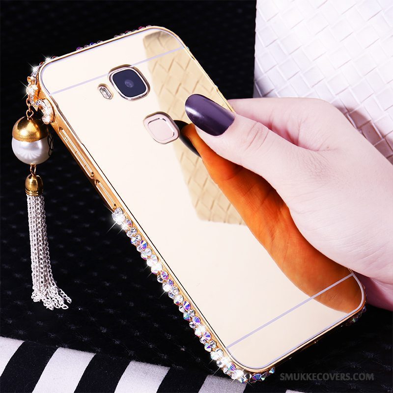 Etui Huawei G7 Plus Metal Ramme Telefon, Cover Huawei G7 Plus Strass Hård Trend