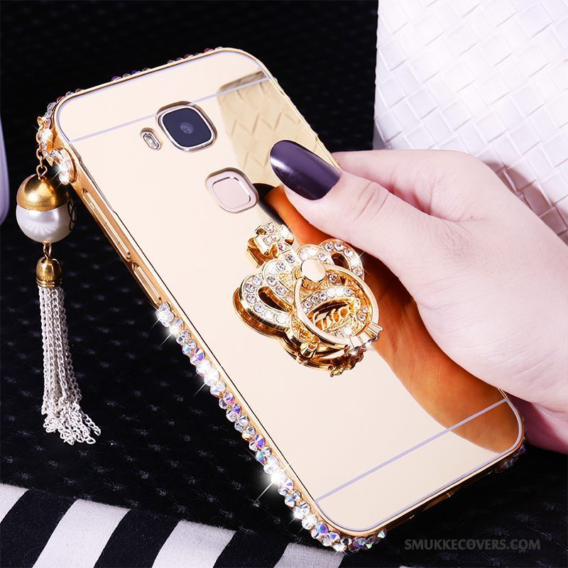 Etui Huawei G7 Plus Metal Ramme Telefon, Cover Huawei G7 Plus Strass Hård Trend