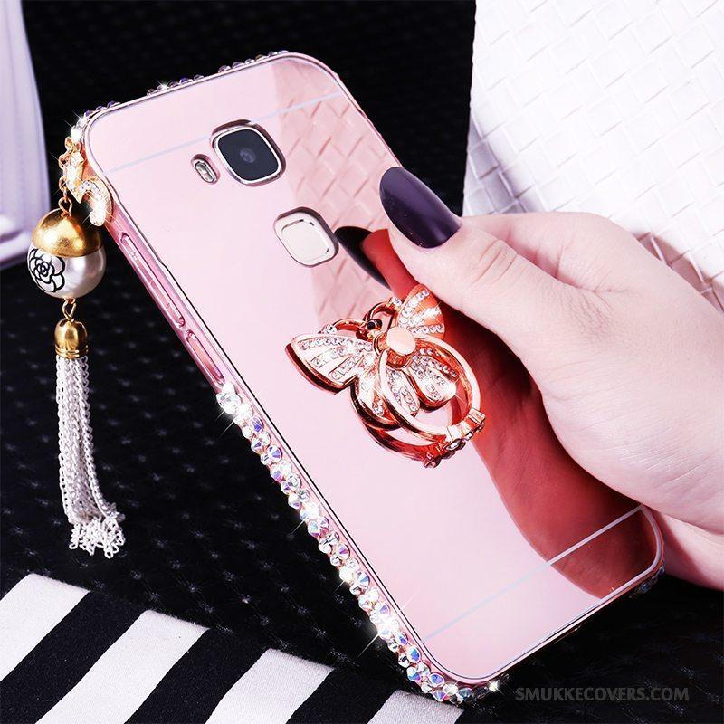 Etui Huawei G7 Plus Metal Ramme Telefon, Cover Huawei G7 Plus Strass Hård Trend