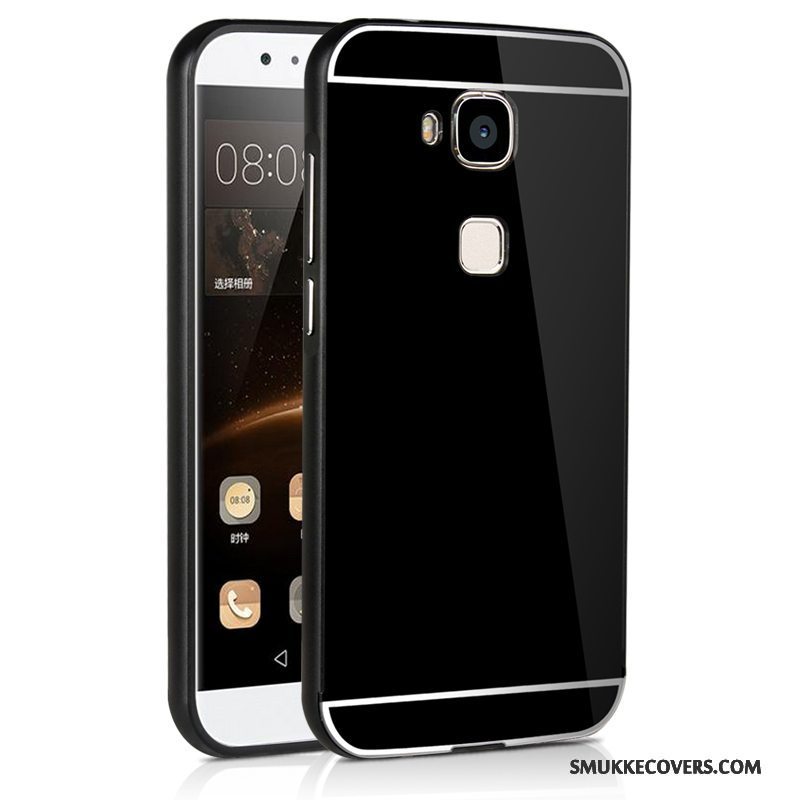 Etui Huawei G7 Plus Metal Rød Ramme, Cover Huawei G7 Plus Beskyttelse Telefontynd