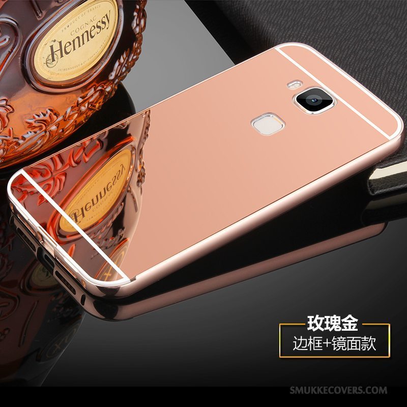 Etui Huawei G7 Plus Metal Telefonramme, Cover Huawei G7 Plus Beskyttelse Lyserød Anti-fald