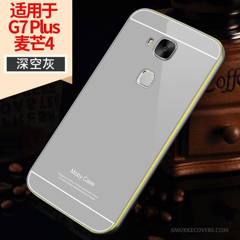 Etui Huawei G7 Plus Metal Telefonramme, Cover Huawei G7 Plus Guld Bagdæksel