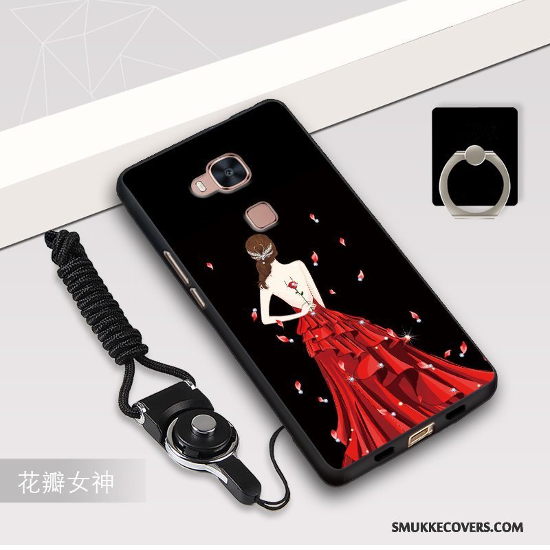 Etui Huawei G7 Plus Silikone Mørkeblå Telefon, Cover Huawei G7 Plus Beskyttelse Anti-fald Hængende Ornamenter