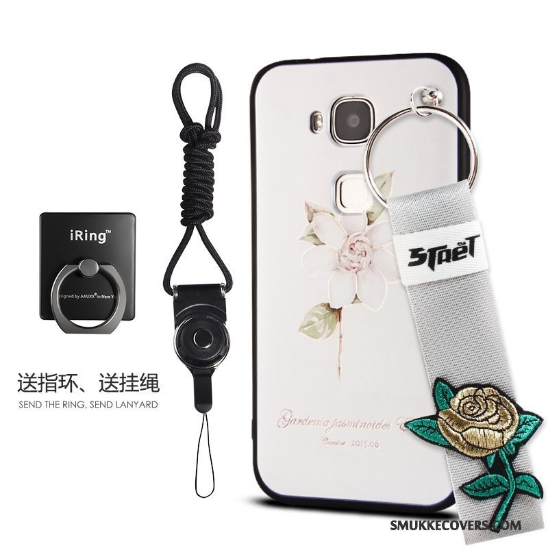 Etui Huawei G7 Plus Tasker Hvid Telefon, Cover Huawei G7 Plus Blomster Anti-fald
