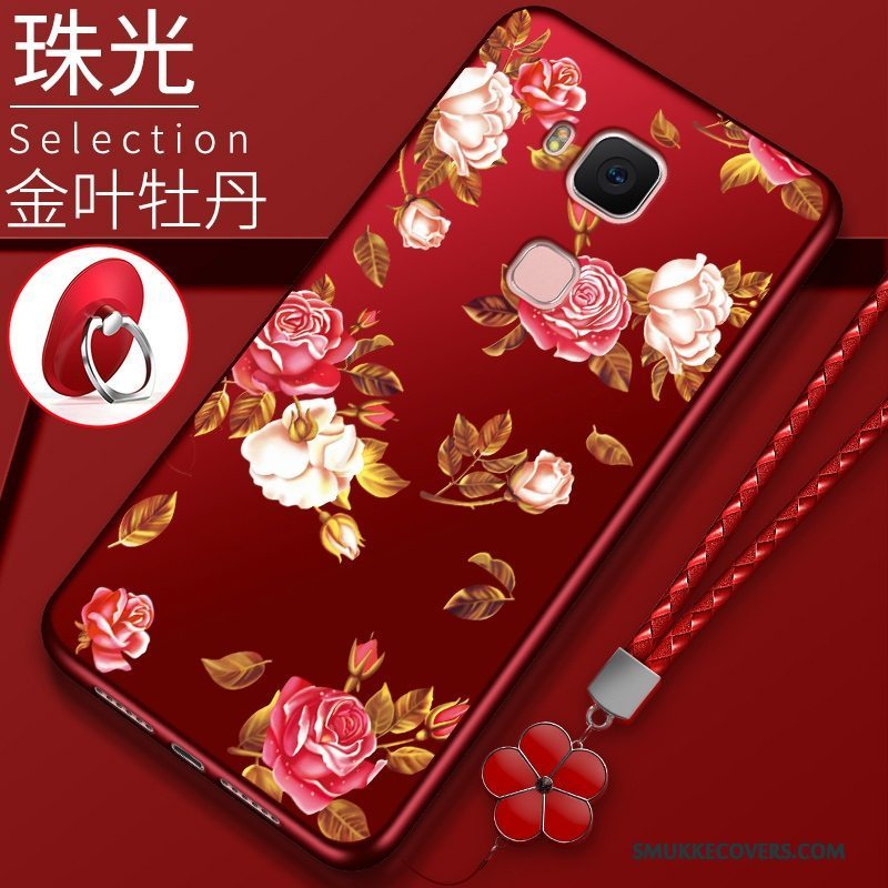 Etui Huawei G7 Plus Tasker Nubuck Telefon, Cover Huawei G7 Plus Blød Trend Rød
