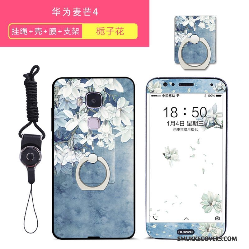 Etui Huawei G7 Plus Tasker Smuk Lyserød, Cover Huawei G7 Plus Silikone Af Personlighed Hvid