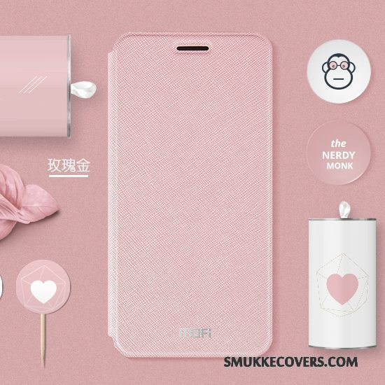 Etui Huawei G9 Plus Beskyttelse Anti-fald Rosa Guld, Cover Huawei G9 Plus Læder Telefon