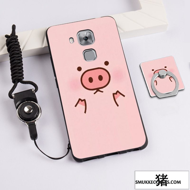 Etui Huawei G9 Plus Kreativ Anti-fald Lyserød, Cover Huawei G9 Plus Silikone Telefonhængende Ornamenter