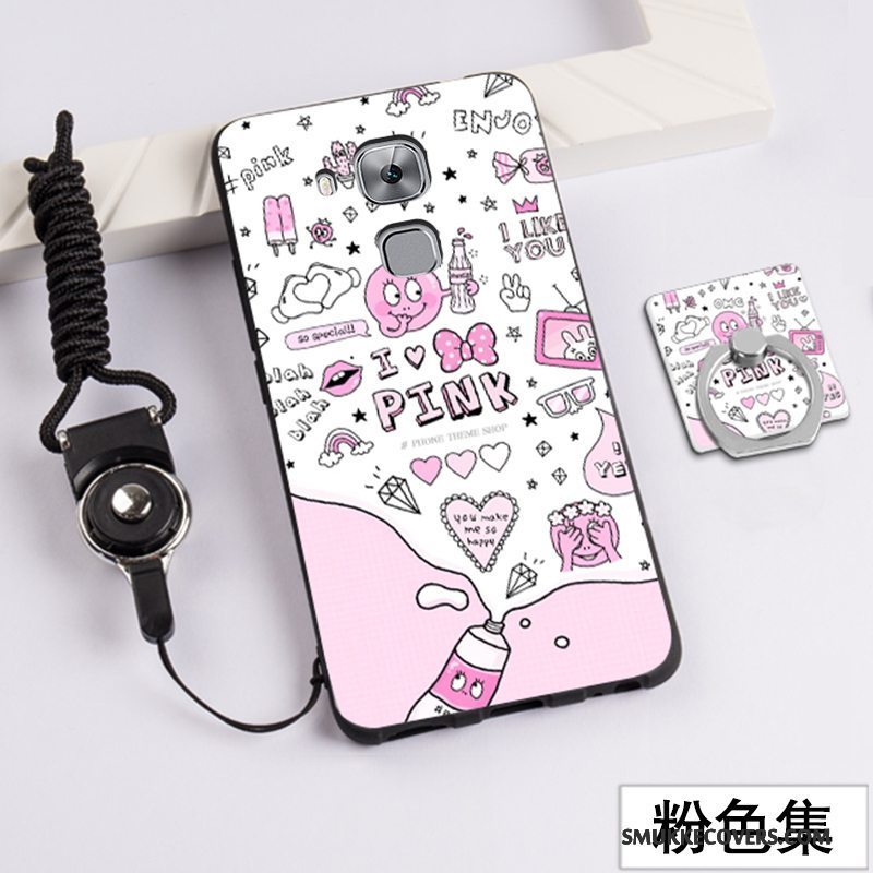 Etui Huawei G9 Plus Kreativ Anti-fald Lyserød, Cover Huawei G9 Plus Silikone Telefonhængende Ornamenter