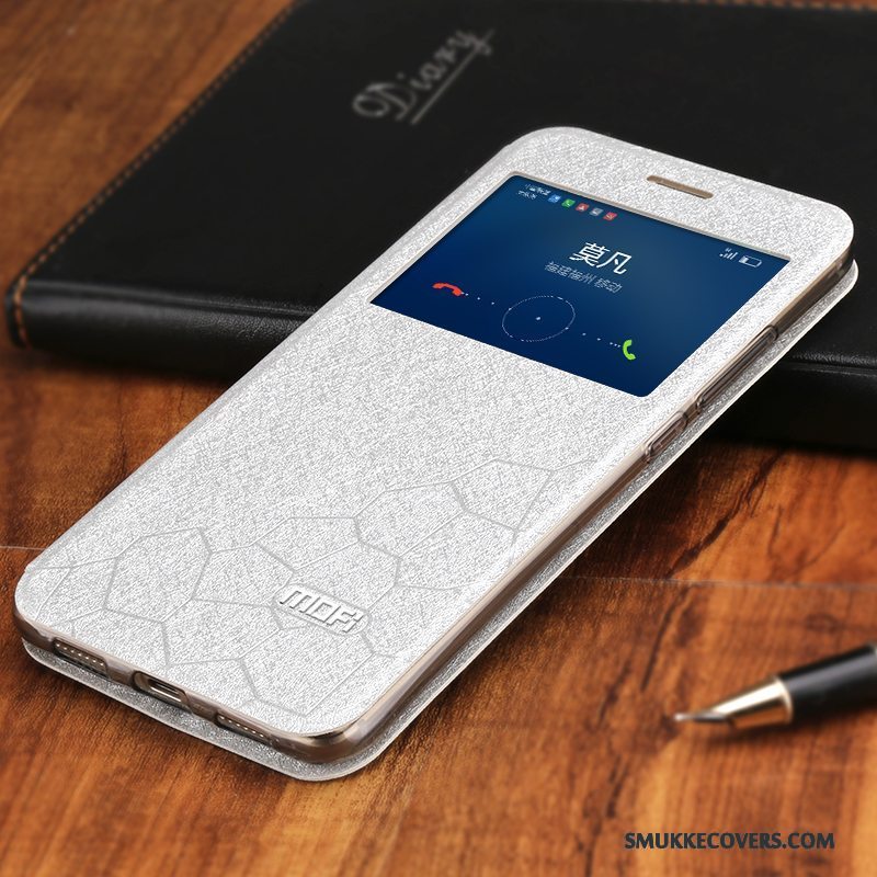 Etui Huawei G9 Plus Læder Anti-fald Telefon, Cover Huawei G9 Plus Beskyttelse Hvid Sølv