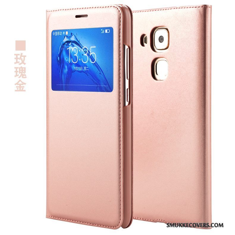 Etui Huawei G9 Plus Læder Anti-fald Telefon, Cover Huawei G9 Plus Folio Lilla