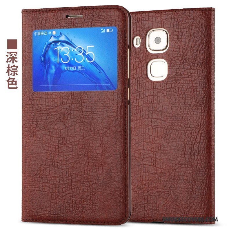 Etui Huawei G9 Plus Læder Anti-fald Telefon, Cover Huawei G9 Plus Folio Lilla